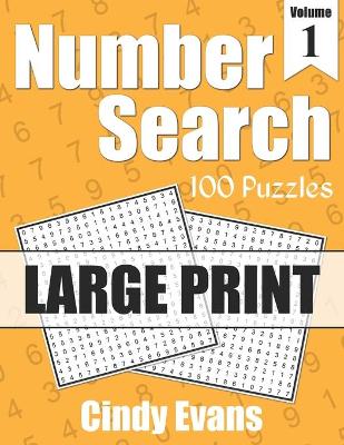 Book cover for Number Search Puzzles in LARGE PRINT, Volume 1