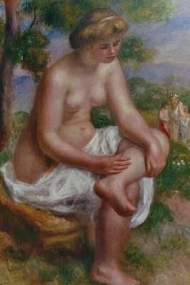 Book cover for 150 page lined journal Bather on the Landscape, 1895-1900 Pierre Auguste Renoir