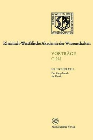 Cover of Der Kapp-Putsch ALS Wende