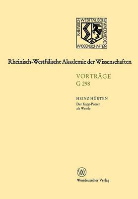Book cover for Der Kapp-Putsch ALS Wende