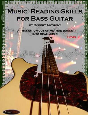 Book cover for Music Reading Skills for Bass Guitar Level 2