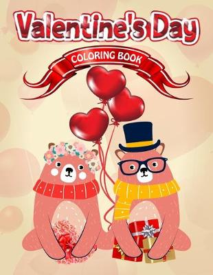 Book cover for Valentines day coloring book for kids