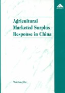 Book cover for Agricultural Market Surplus Response in China