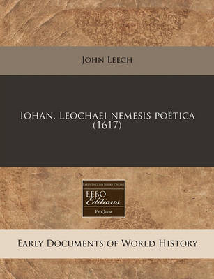 Book cover for Iohan. Leochaei Nemesis Poetica (1617)