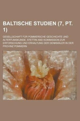 Cover of Baltische Studien (7, PT. 1)