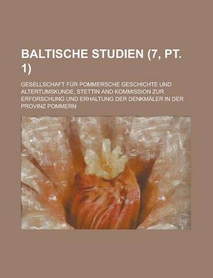 Book cover for Baltische Studien (7, PT. 1)