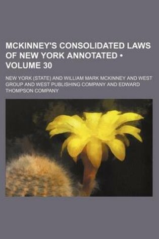 Cover of McKinney's Consolidated Laws of New York Annotated (Volume 30)