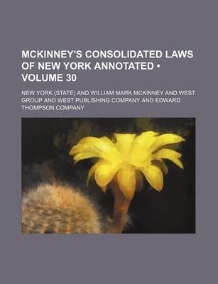 Book cover for McKinney's Consolidated Laws of New York Annotated (Volume 30)