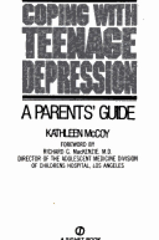 Cover of Mccoy Kathleen : Coping with Teenage Depression