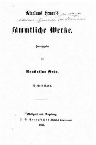 Cover of Nicolaus Lenau's sammtliche Werke