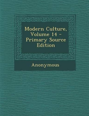 Book cover for Modern Culture, Volume 14