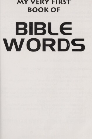 Cover of My Very First Book of Bible Words