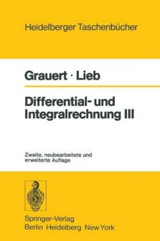 Cover of Differential- und Integralrechnung III