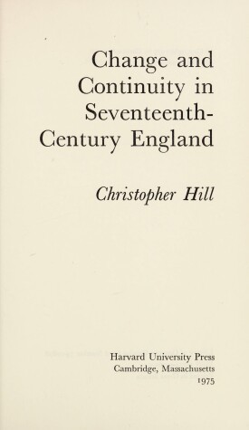 Book cover for Change & Continuity in Seventeenth Century England