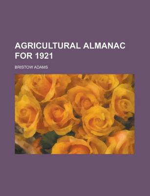 Book cover for Agricultural Almanac for 1921