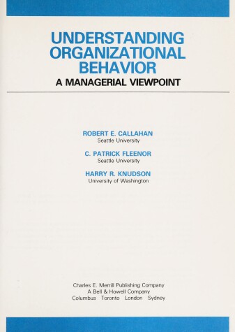 Book cover for Understanding Organizational Behaviour