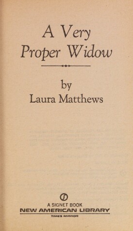 Book cover for A Very Proper Widow