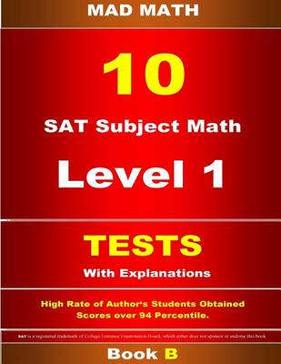 Book cover for SAT Subject Math Level 1 Tests 10 Book B