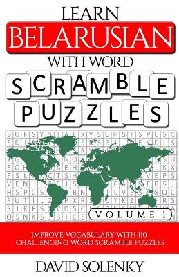 Book cover for Learn Belarusian with Word Scramble Puzzles Volume 1