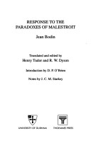 Book cover for Response to the Paradoxes of Malestroit