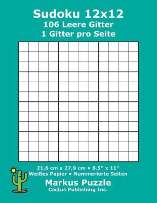 Book cover for Sudoku 12x12 - 106 leere Gitter