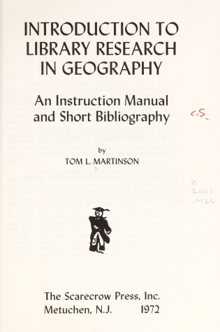 Cover of Library Research in Geography CB