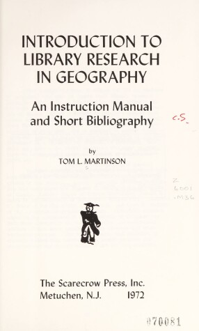 Book cover for Library Research in Geography CB