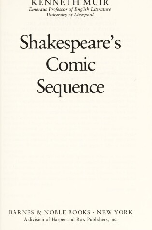 Cover of Shakespeare's Comic Sequence