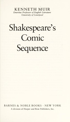 Book cover for Shakespeare's Comic Sequence