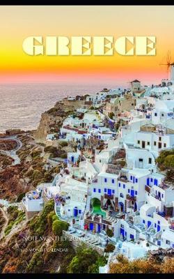 Book cover for Greece Note Monthly 2020 Planner 12 Month Calendar