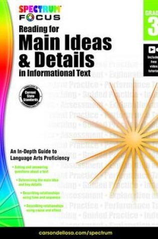 Cover of Spectrum Reading for Main Ideas and Details in Informational Text