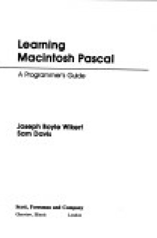 Cover of Learning Macintosh PASCAL