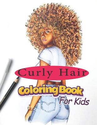 Book cover for Curly hair coloring book for kids