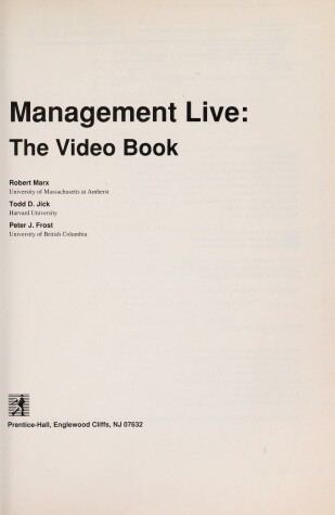 Book cover for Management Live