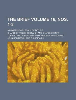 Book cover for The Brief; A Magazine of Legal Literature Volume 16, Nos. 1-2