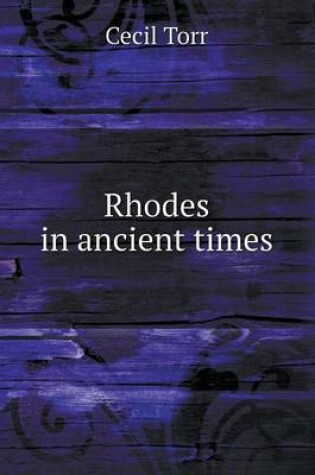 Cover of Rhodes in ancient times