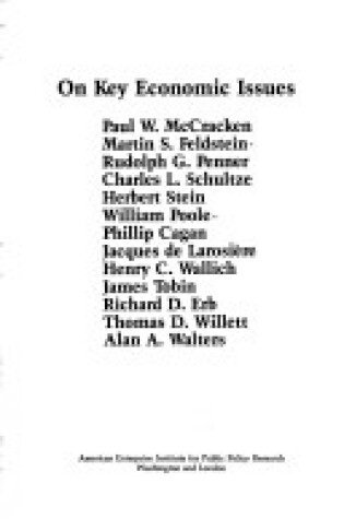 Cover of On Key Economic Issues