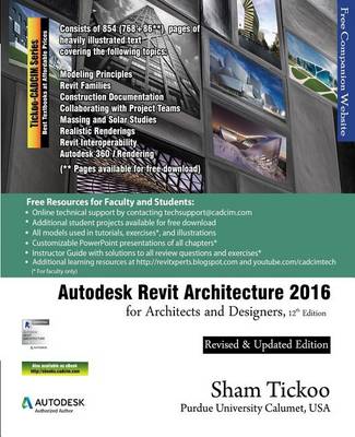 Book cover for Autodesk Revit Architecture 2016 for Architects and Designers, 12th Edition