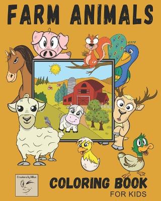 Cover of Farm Animals Coloring Book For Kids