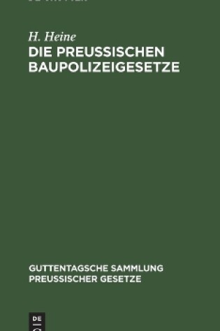 Cover of Die Preußischen Baupolizeigesetze