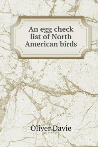 Cover of An egg check list of North American birds