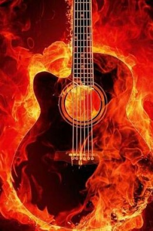 Cover of Guitar On Fire Notebook - Wide Ruled