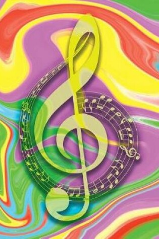 Cover of Music Songwriting Journal - Blank Sheet Music - Manuscript Paper for Songwriters and Musicians - Liquid Marble Series Rainbow