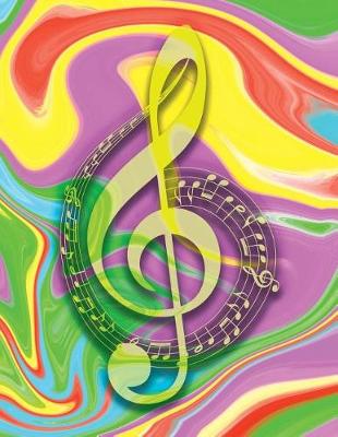 Cover of Music Songwriting Journal - Blank Sheet Music - Manuscript Paper for Songwriters and Musicians - Liquid Marble Series Rainbow