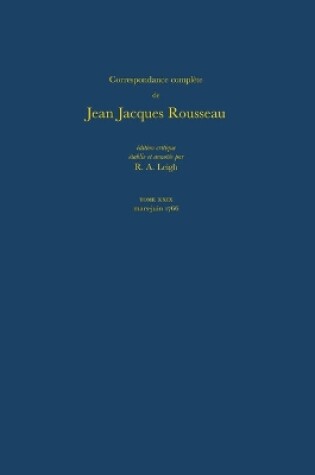 Cover of Correspondance Complete De Rousseau 29d