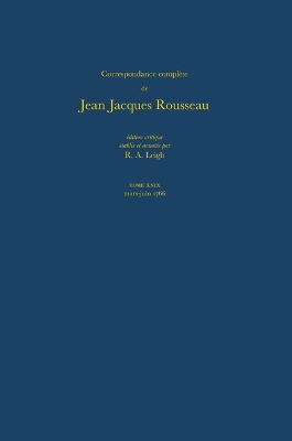 Book cover for Correspondance Complete De Rousseau 29d