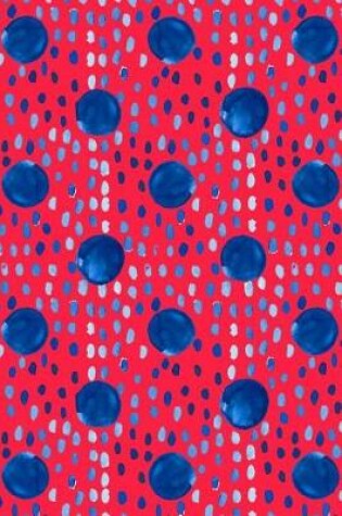 Cover of Bullet Journal Notebook Indigo Blue Ink Spots and Dots on Red