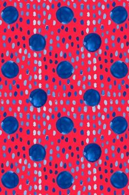 Book cover for Bullet Journal Notebook Indigo Blue Ink Spots and Dots on Red