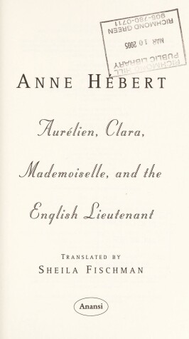 Book cover for Aurelien, Clara, Mademoiselle and the English Lieutenant