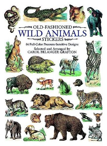 Book cover for Old-fashioned Wild Animals Stickers